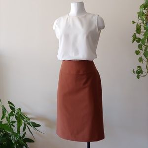 BURNT SIENNA PENCIL SKIRT